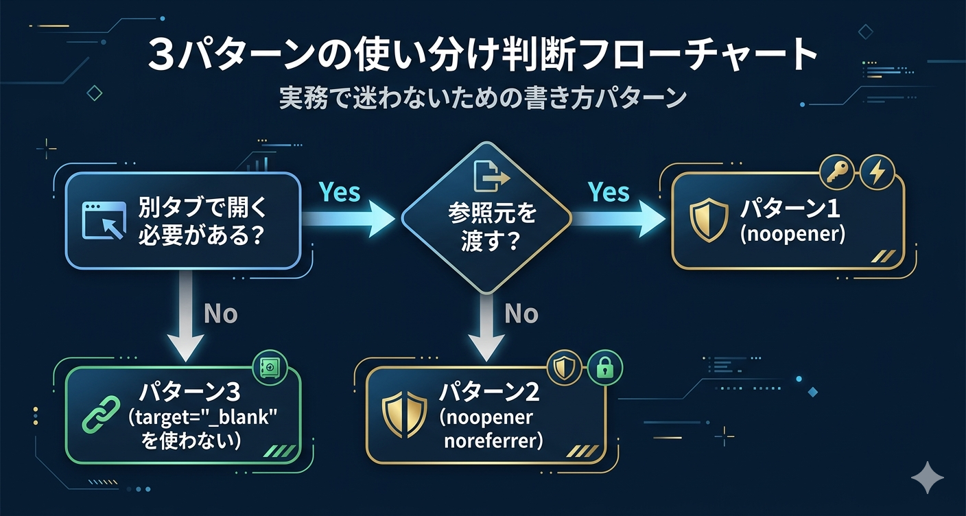 3パターンの使い分け判断フローチャート