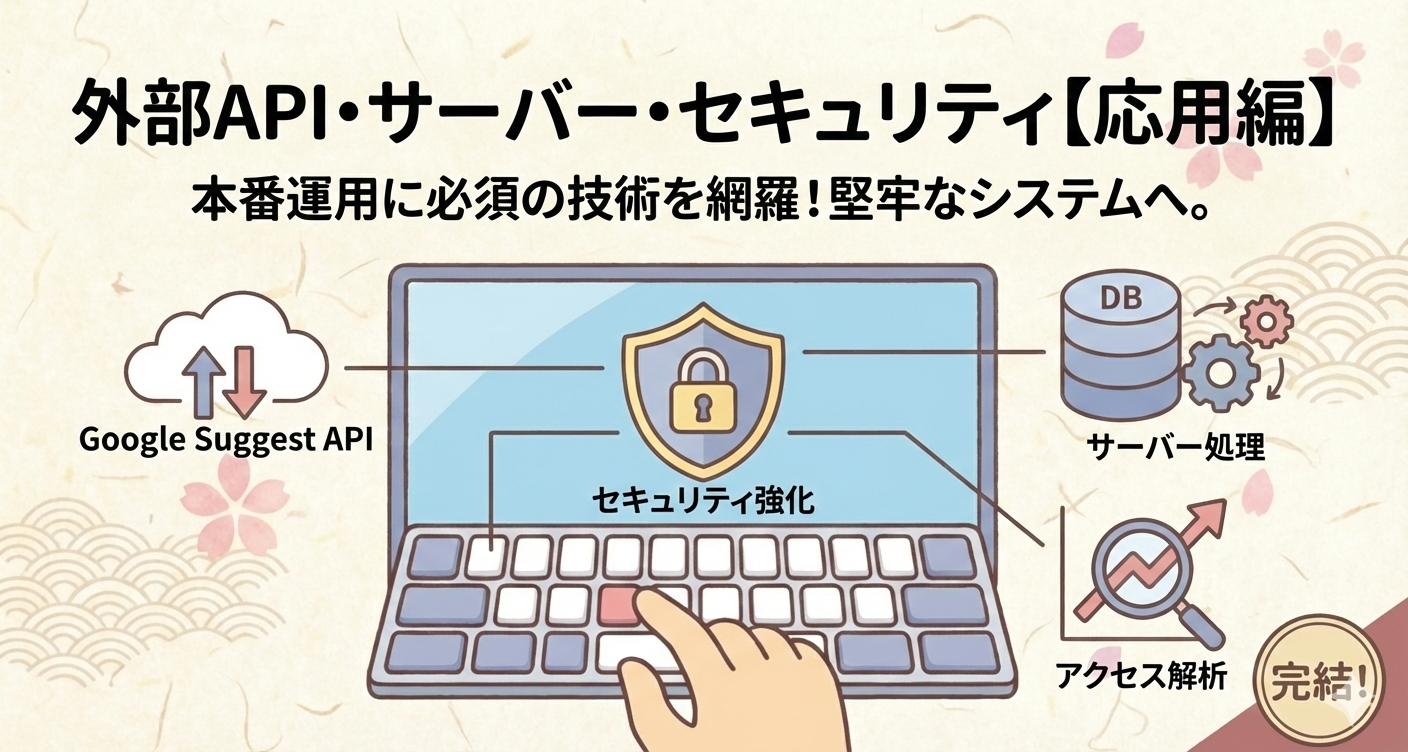 外部API・サーバー・セキュリティ【応用編】 本番運用に必須の技術を網羅！堅牢なシステムへ。
