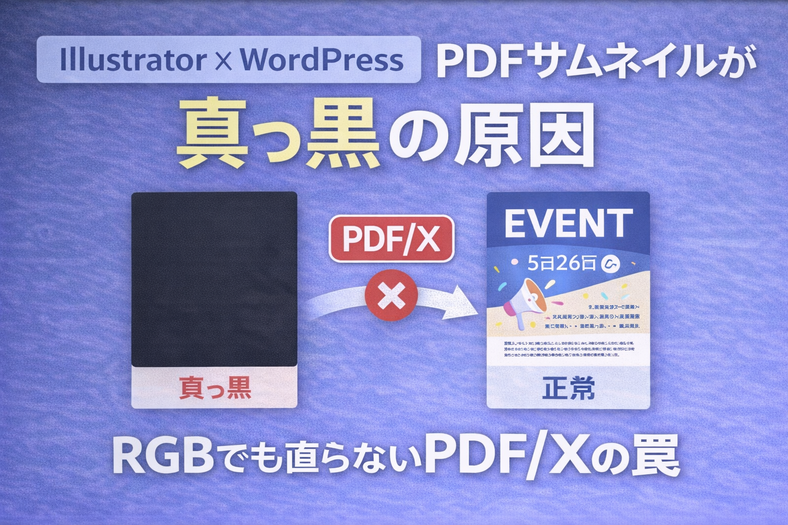 PDFのサムネイルが真っ黒になる原因はRGBじゃなくPDF/X形式だった|Illustratorの保存設定を解説