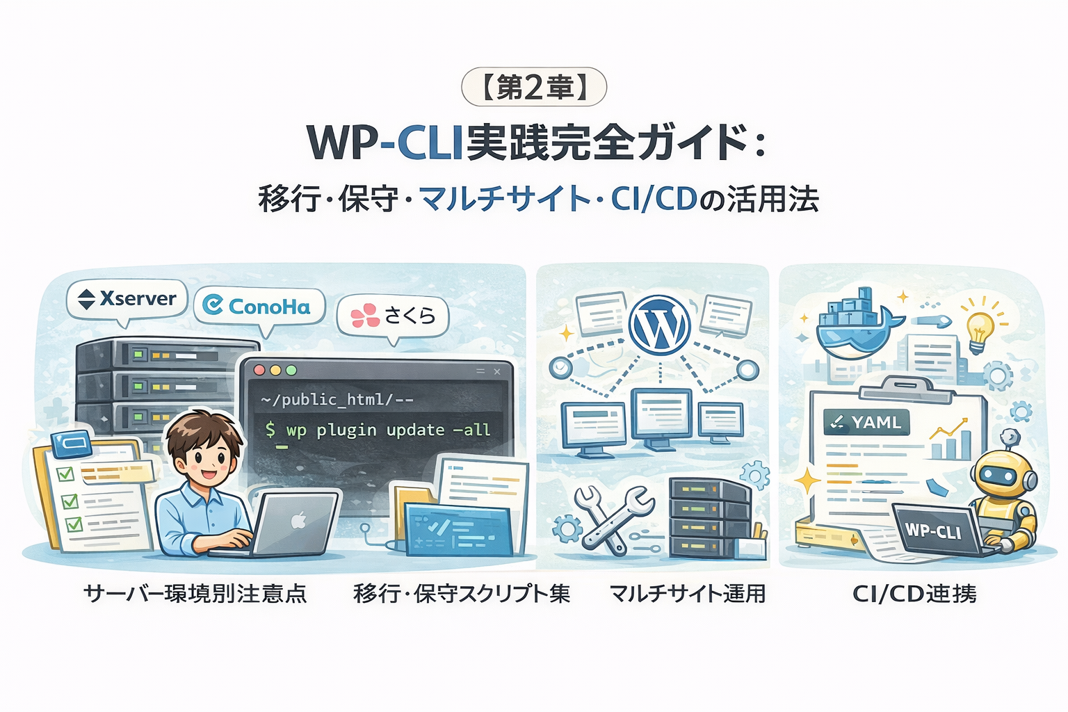 【第2章】 WP-CLI実践完全ガイド： 移行・保守・マルチサイト・CI/CDの活用法