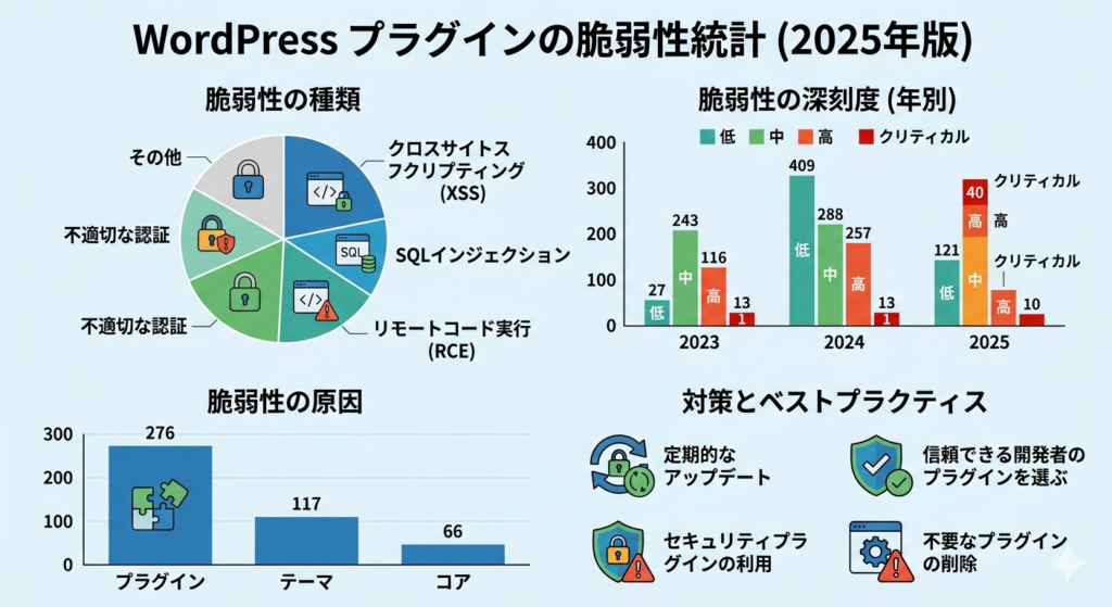 WordPress.orgのプラグインの脆弱性統計のグラフ