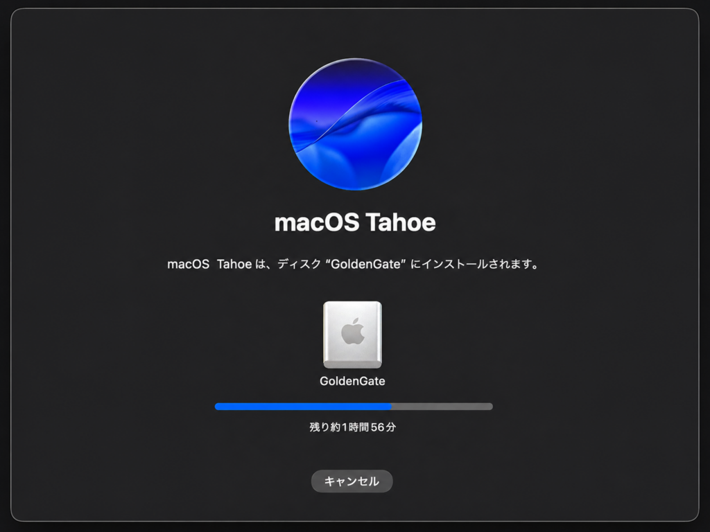 GoldenGateにTahoeを入れているところ。ここで約2時間。メインには一切触れていない